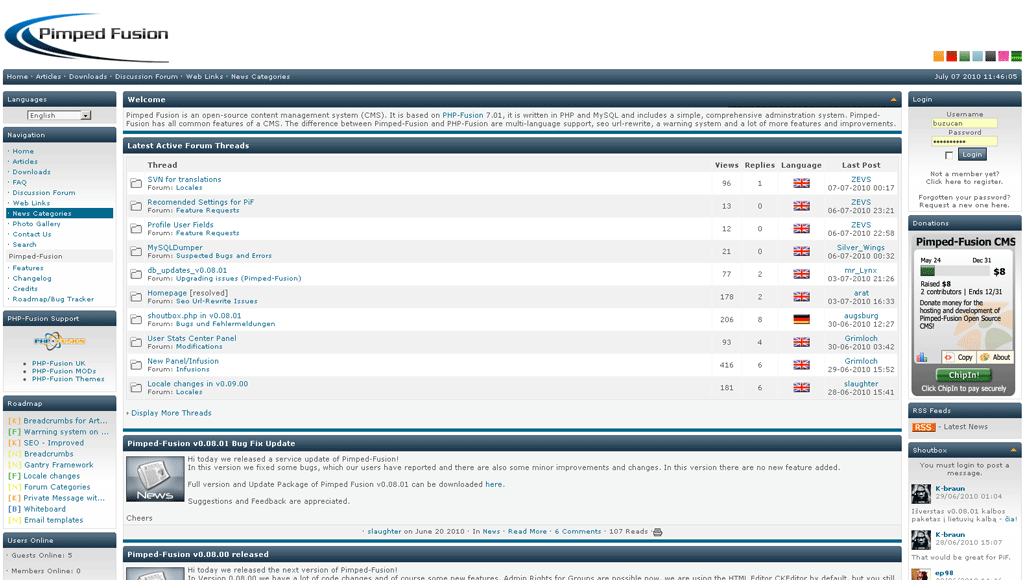 pimped fusion bazat pe php fusion