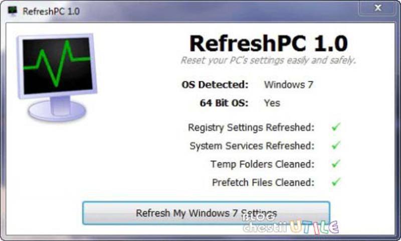 windows refresh reimprospateaza calculatorul