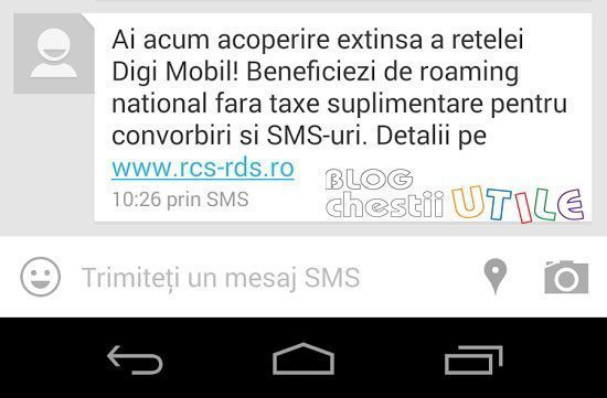 rds sms activare roaming national
