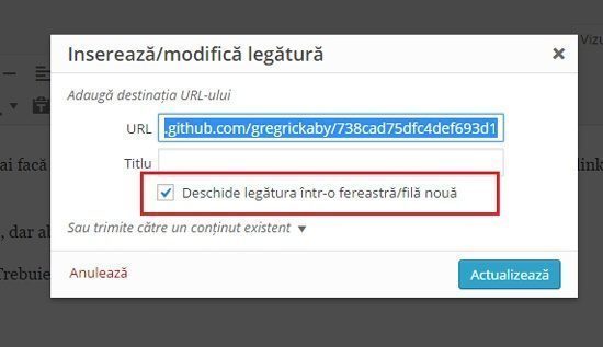 legatura fereastra noua