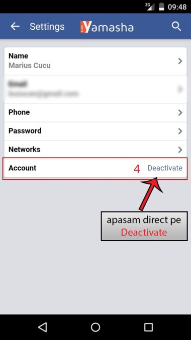 pas4 dezactivare cont