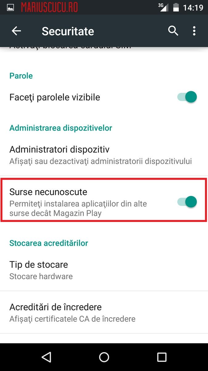 android 5 surse necunoscute