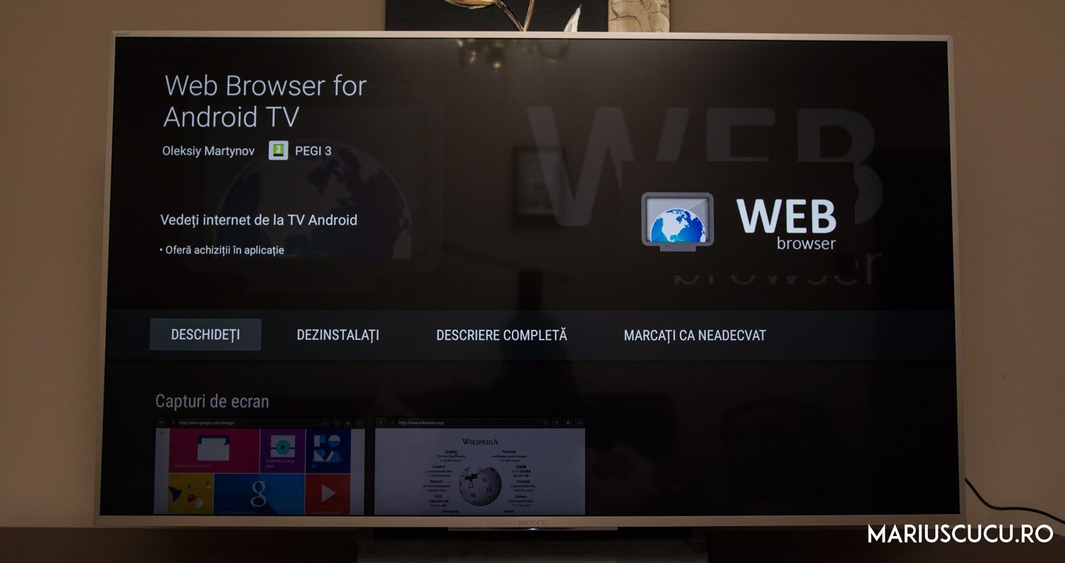 sony tv browser