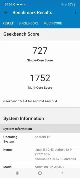 geekbench a53