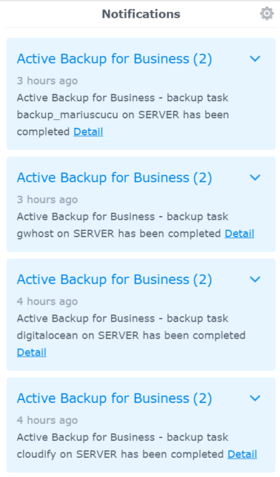 notificari nas server