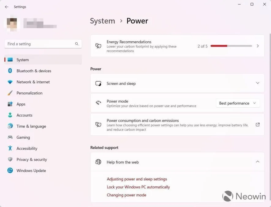 power saving microsoft