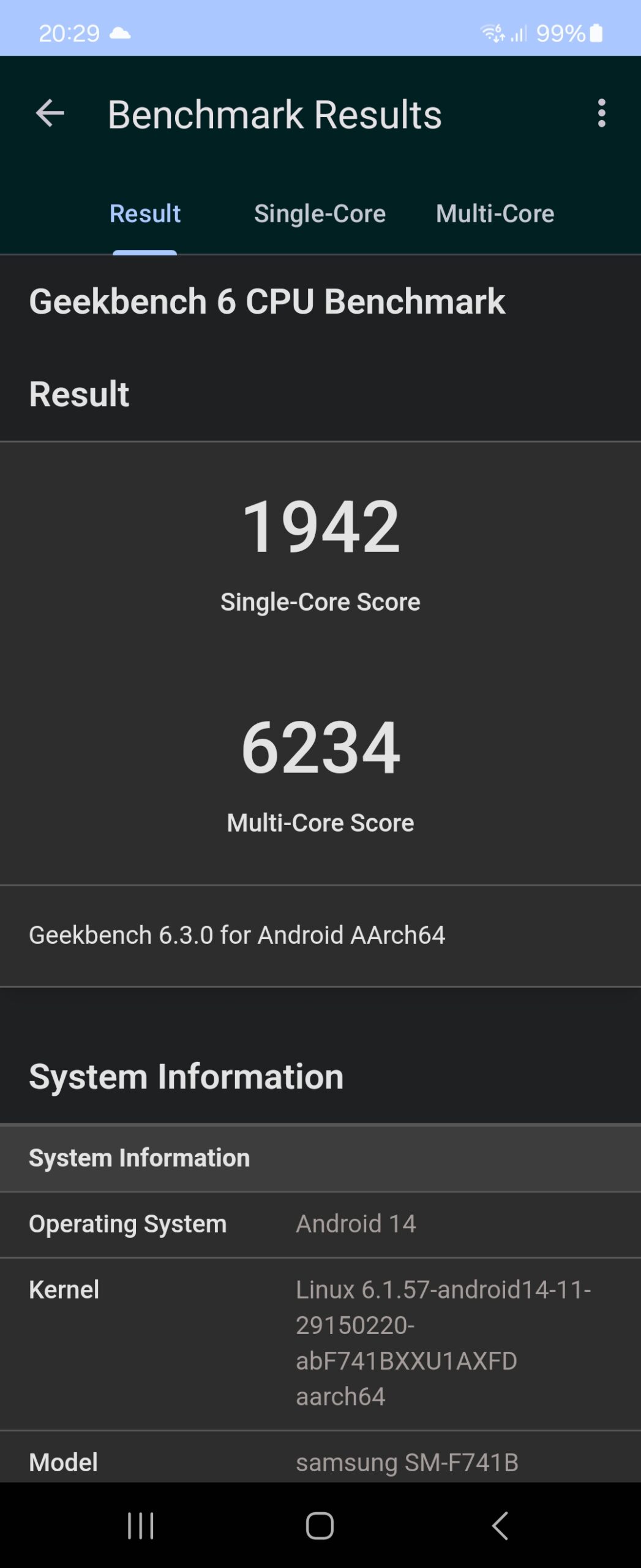 Samsung Geekbench 6