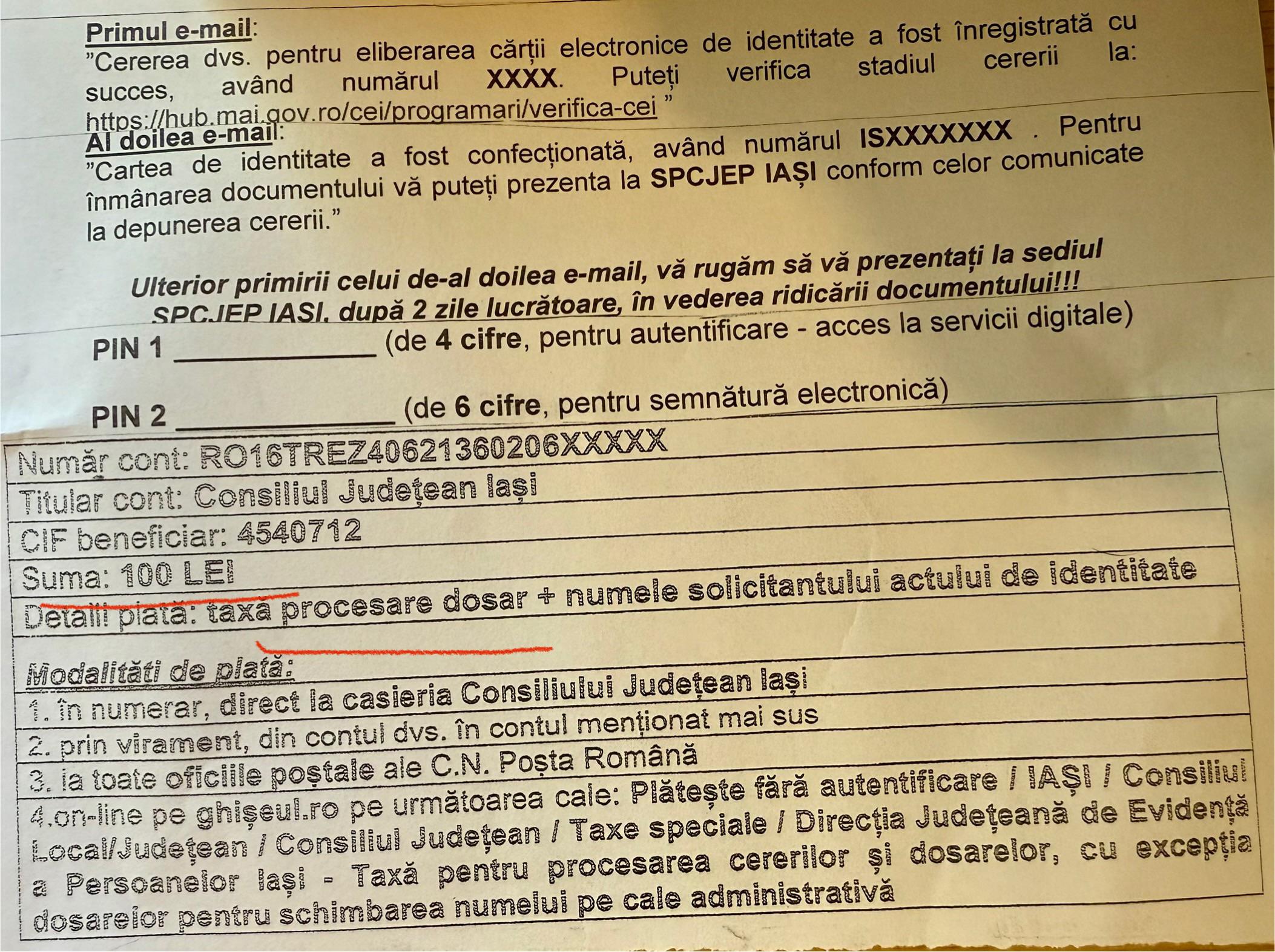 taxa procesare ci