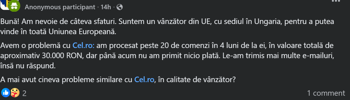cel ro vanzator