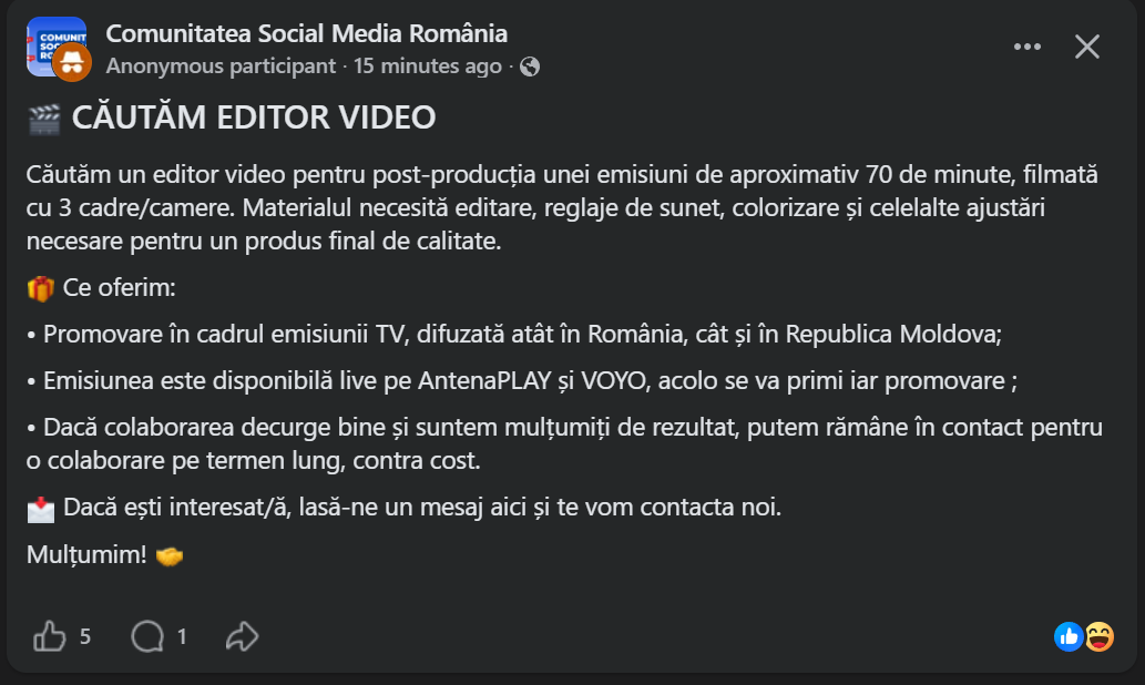editor video anunt